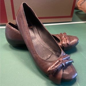 Vintage Krone brown leather ballet flats size 37 (approx us 6.5) made in Italy